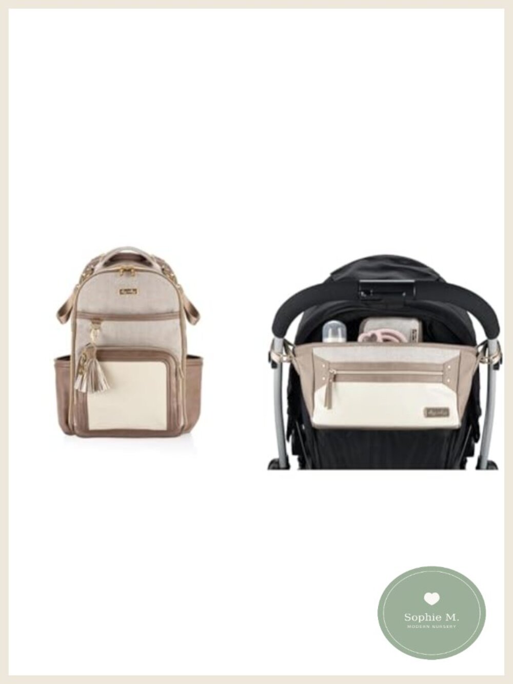 Large Diaper Bag Backpack with Stroller Caddy Organizer